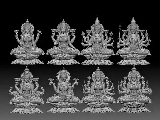 ashtalakshmi hindu god idol for printing