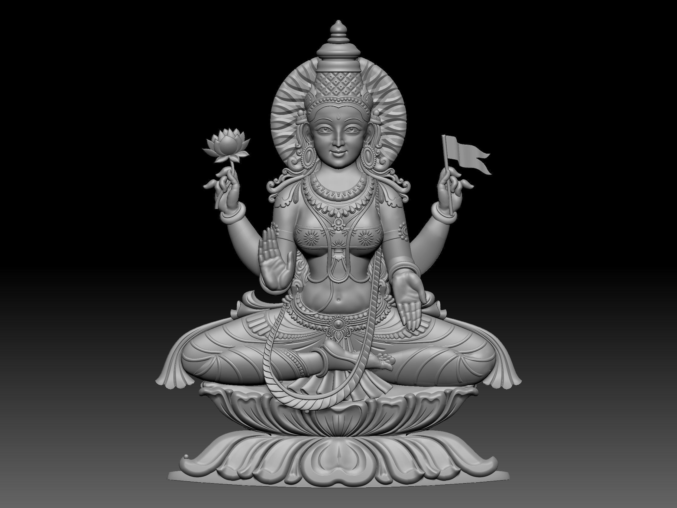 ashtalakshmi hindu god idol for printing 3D print model_2