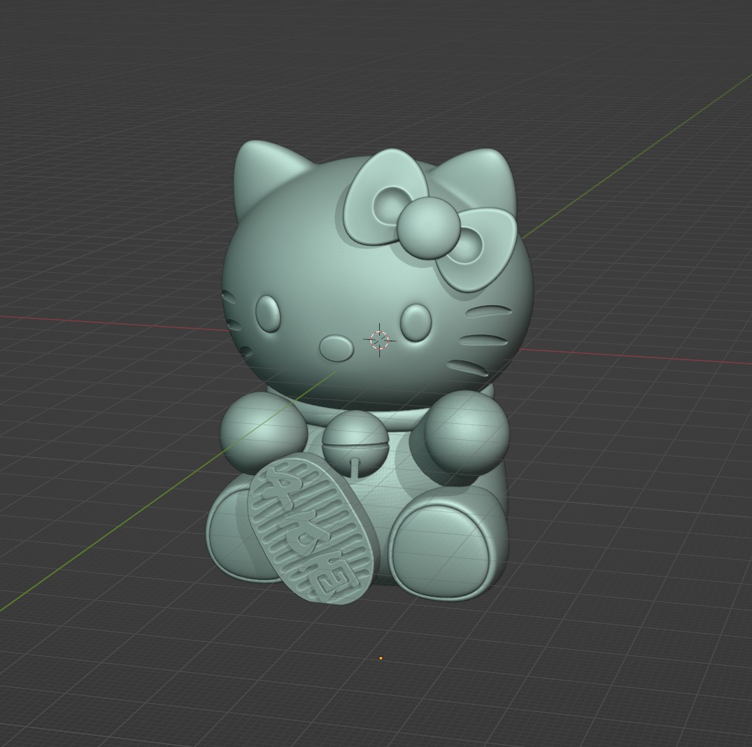 Adorable Hello Kitty Maneki Neko Bring Good Fortune 3D print model_1