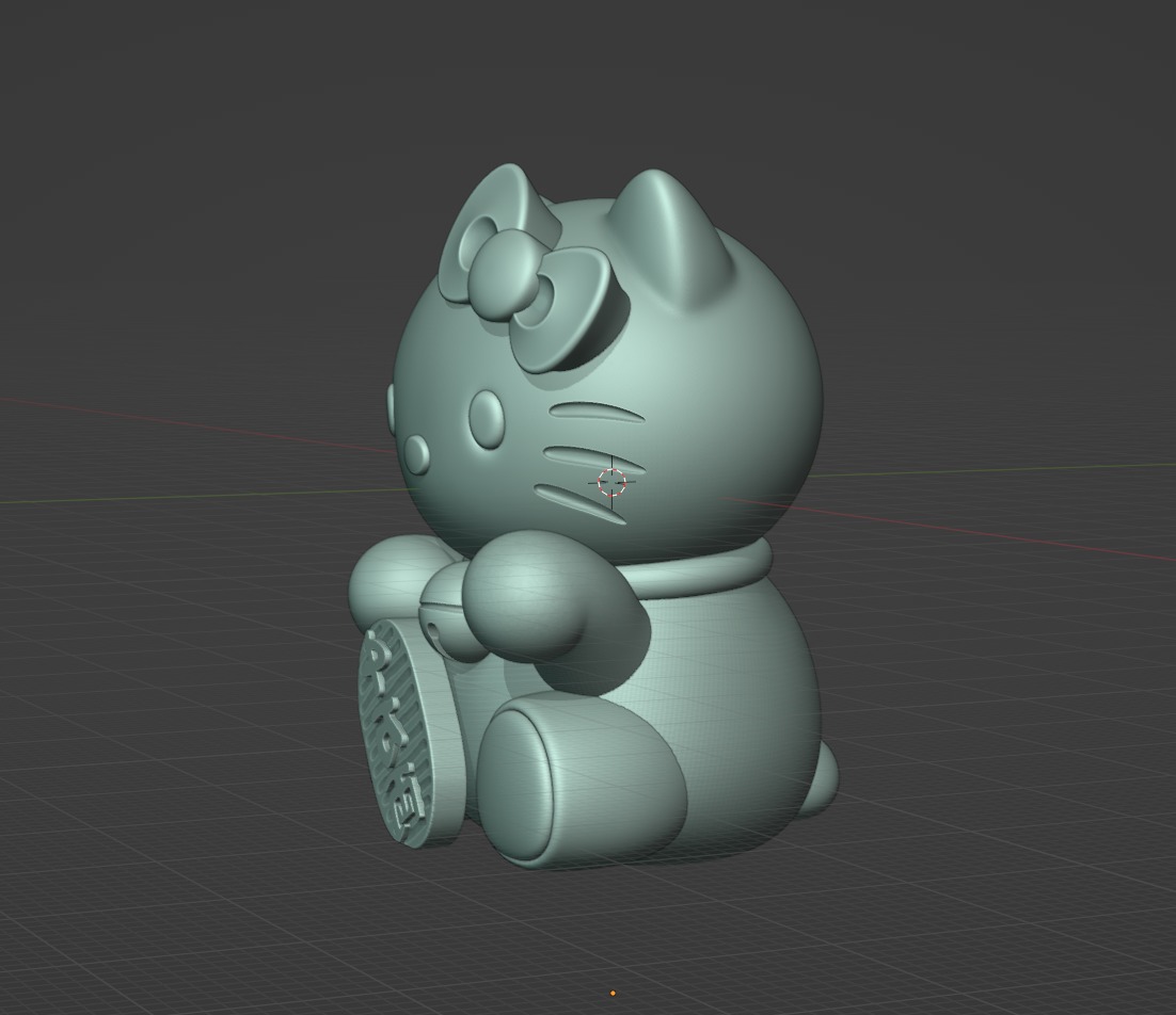 Adorable Hello Kitty Maneki Neko Bring Good Fortune 3D print model_2