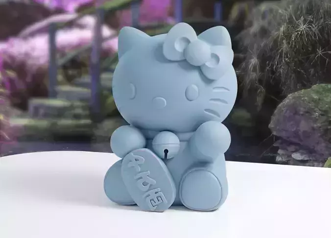 Adorable Hello Kitty Maneki Neko Bring Good Fortune 3D print model