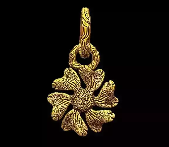 Natural Textured Flower Pendant 