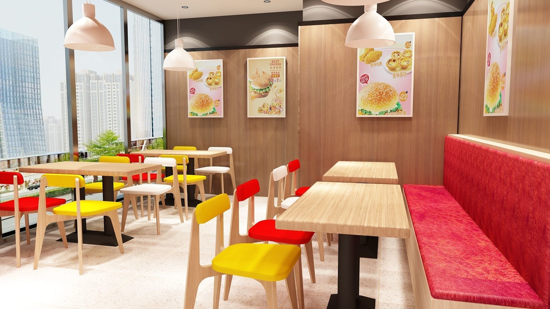 Burger Milk Tea Shop 3D model_8