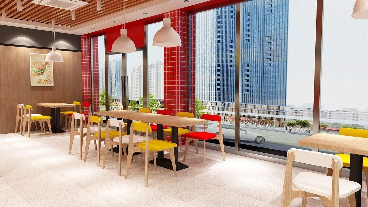 Burger Milk Tea Shop 3D model_9