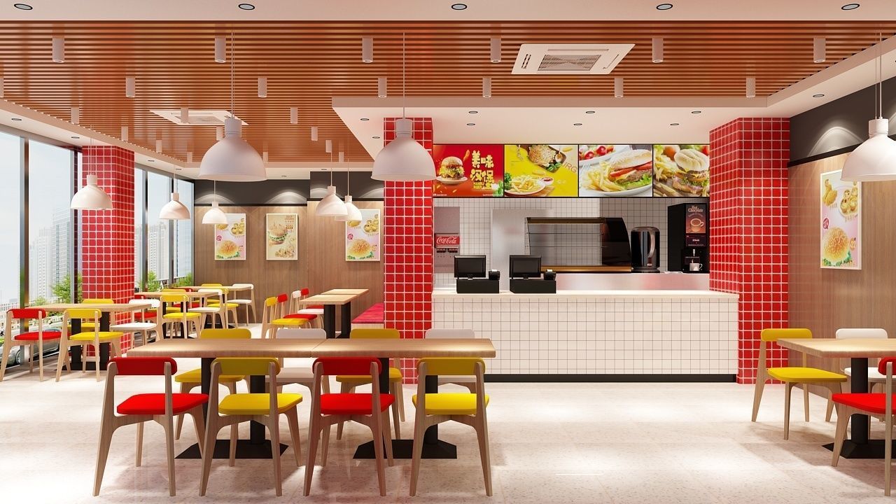 Burger Milk Tea Shop 3D model_1