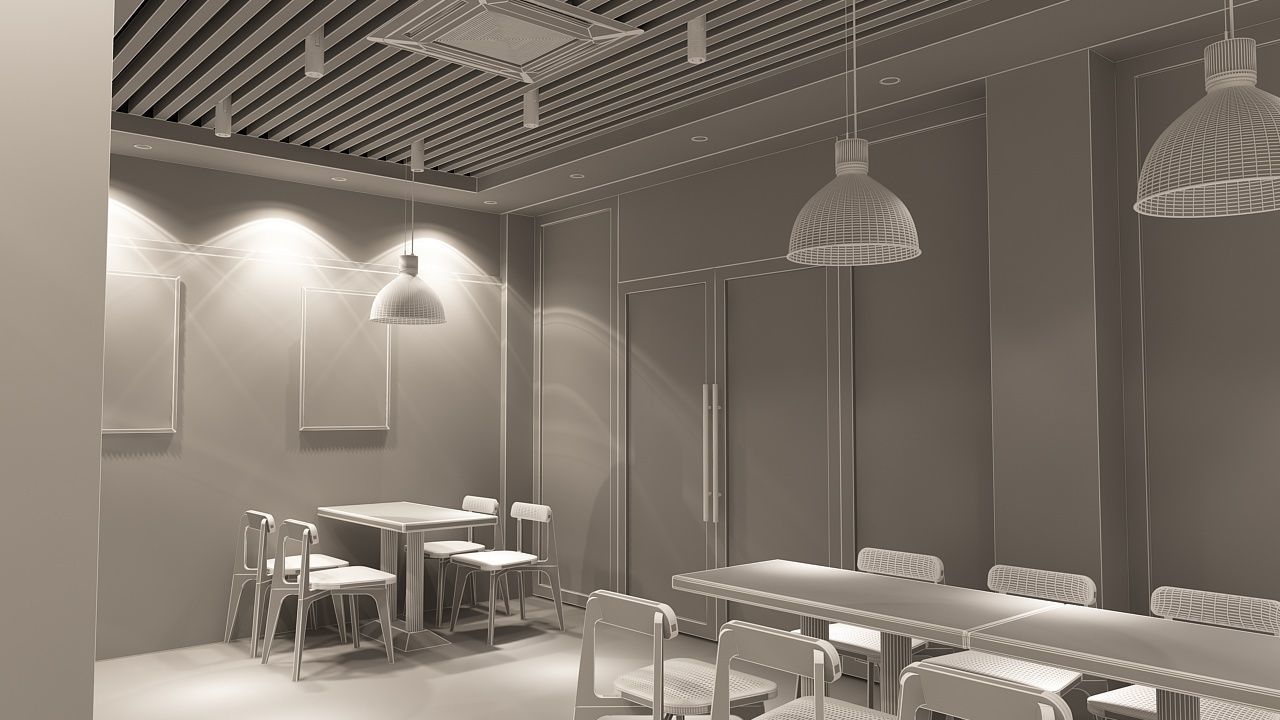 Burger Milk Tea Shop 3D model_18