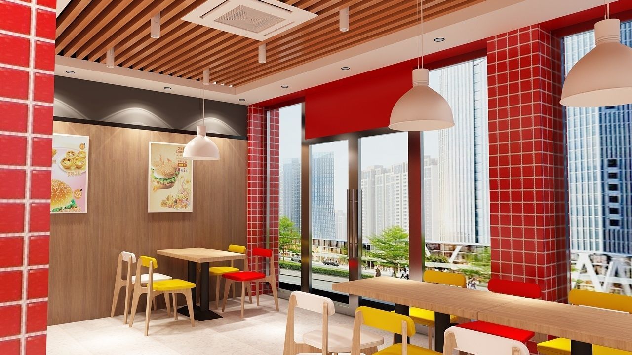 Burger Milk Tea Shop 3D model_6