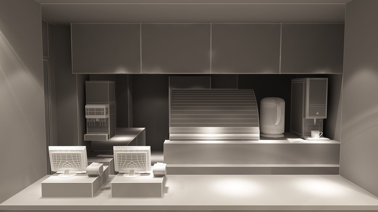 Burger Milk Tea Shop 3D model_16