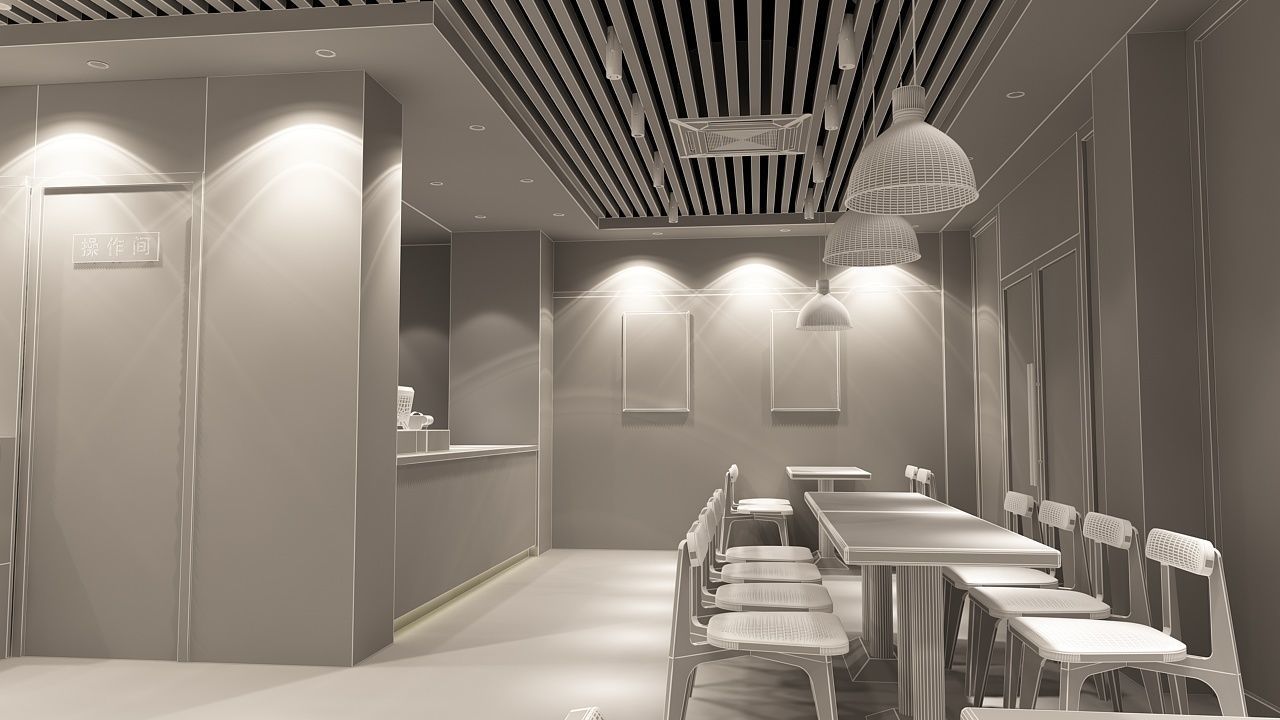 Burger Milk Tea Shop 3D model_17