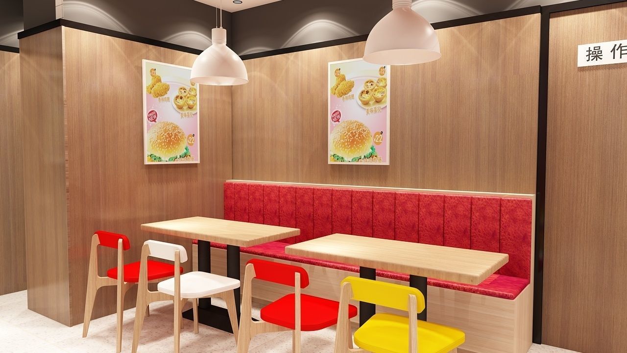 Burger Milk Tea Shop 3D model_10