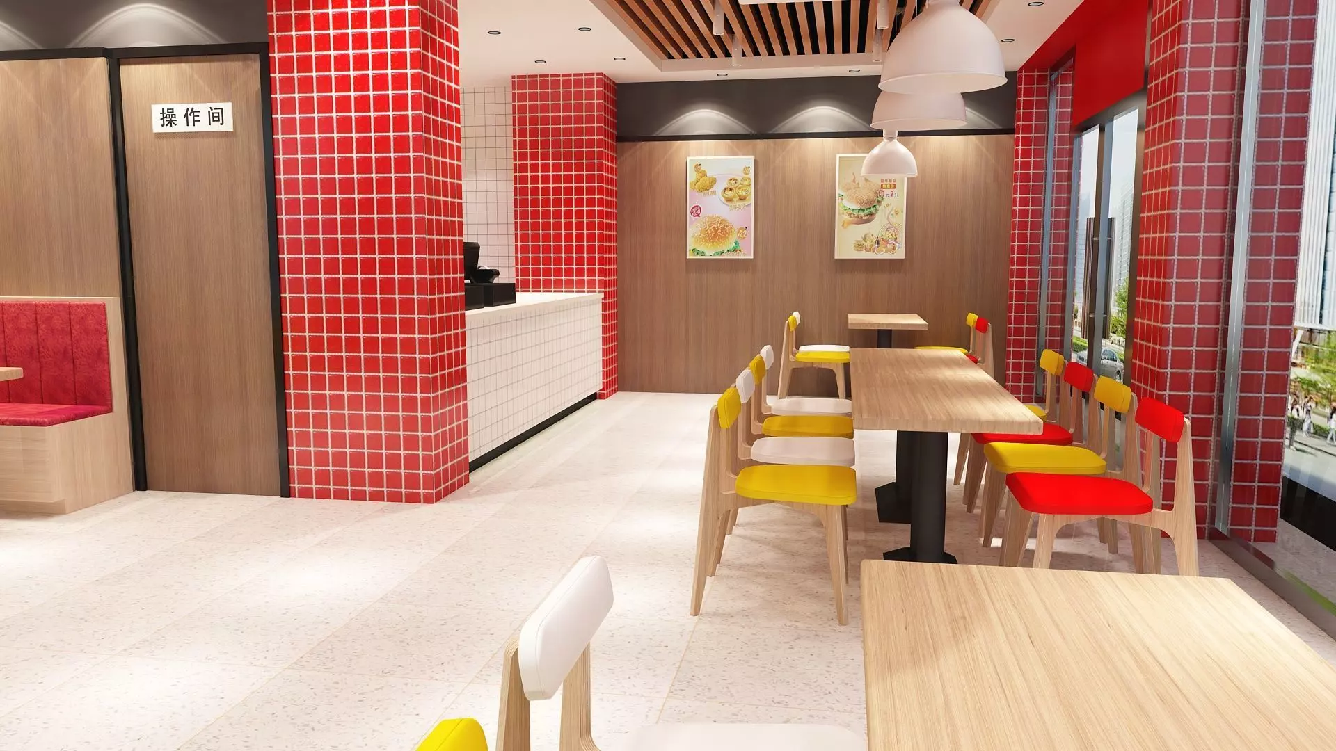 Burger Milk Tea Shop 3D model_0