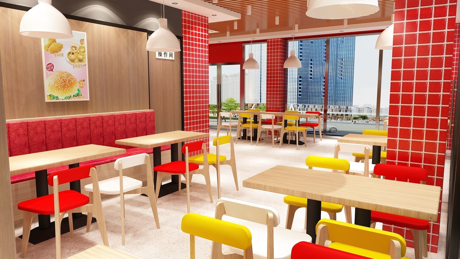 Burger Milk Tea Shop 3D model_3