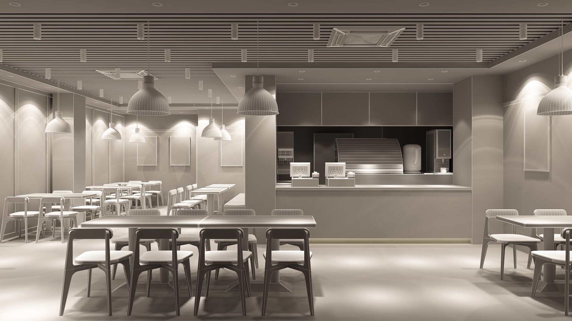 Burger Milk Tea Shop 3D model_12