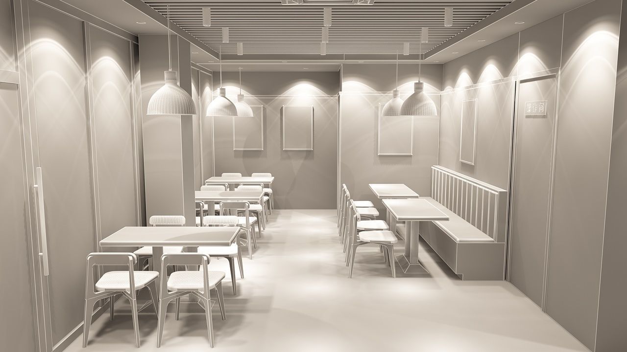 Burger Milk Tea Shop 3D model_14