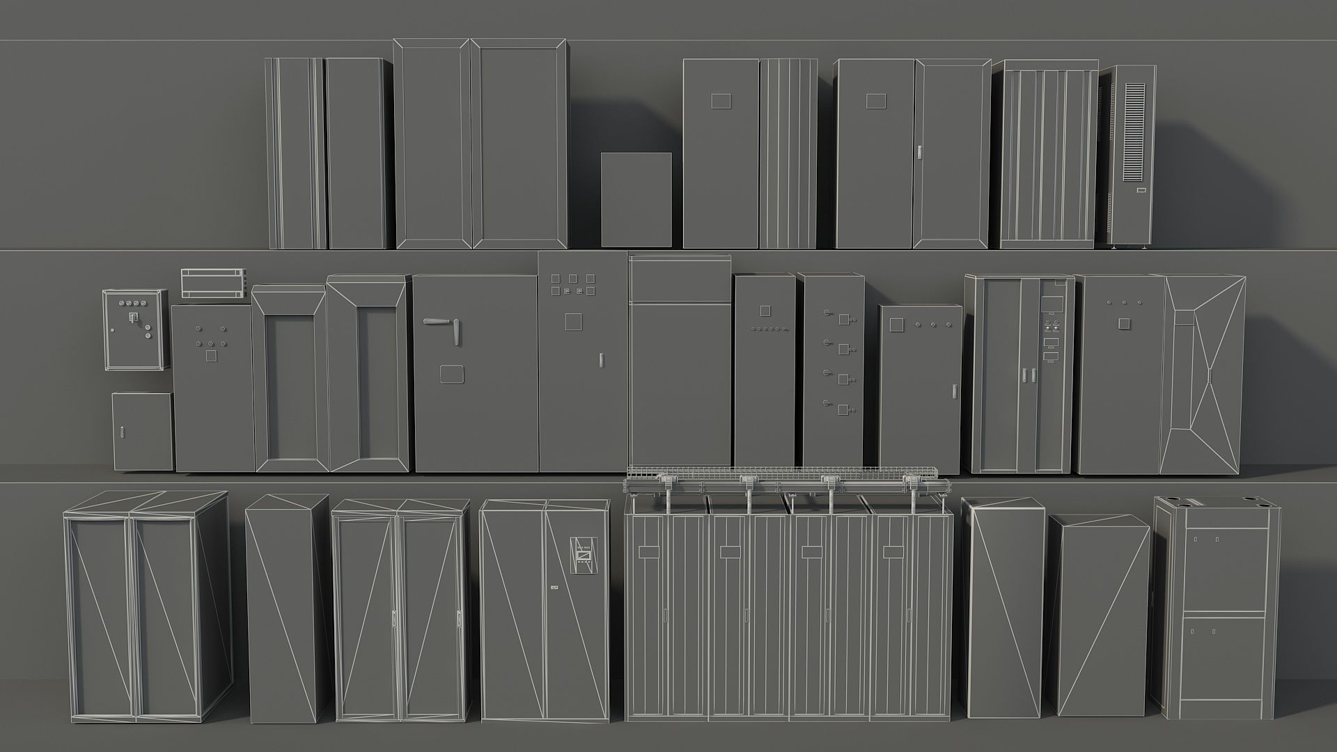 Server Room Distribution Box Equipment 3D model_14