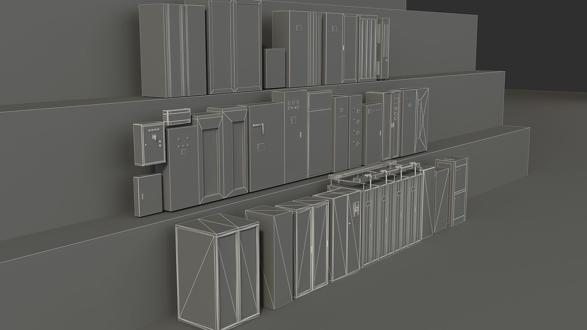 Server Room Distribution Box Equipment 3D model_15