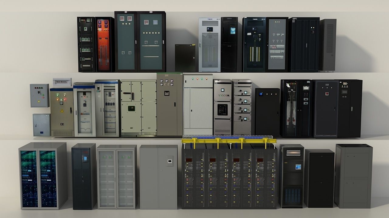Server Room Distribution Box Equipment 3D model_1