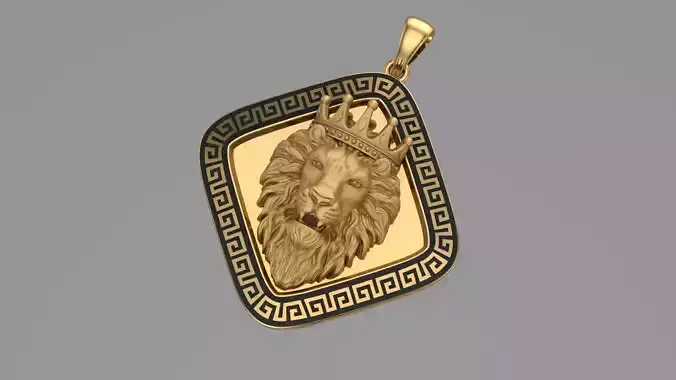 Lion pendant printable 3d model