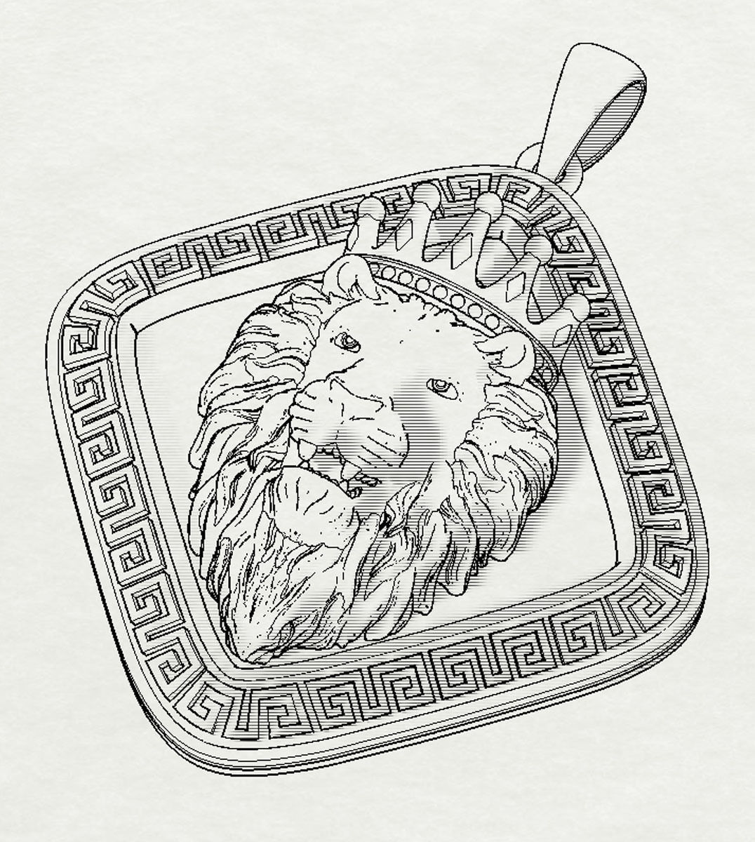 Lion pendant printable 3d model 3D print model_5