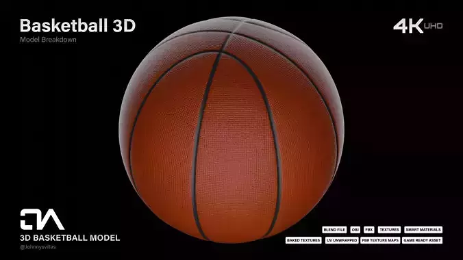 3D Basketball Model LP HP Low-poly 3D model