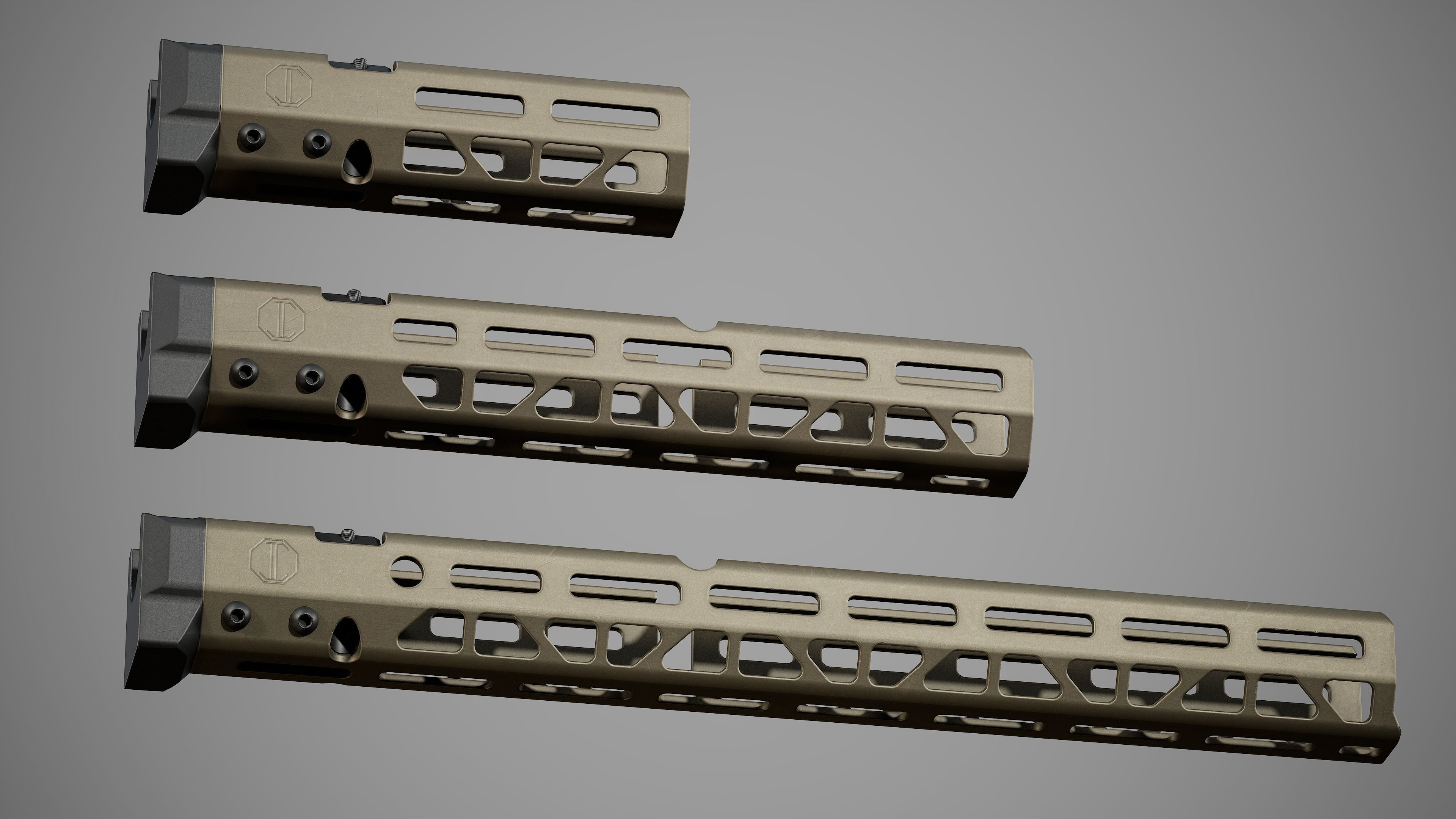 MMS Handguards - Replica Low-poly 3D model_4