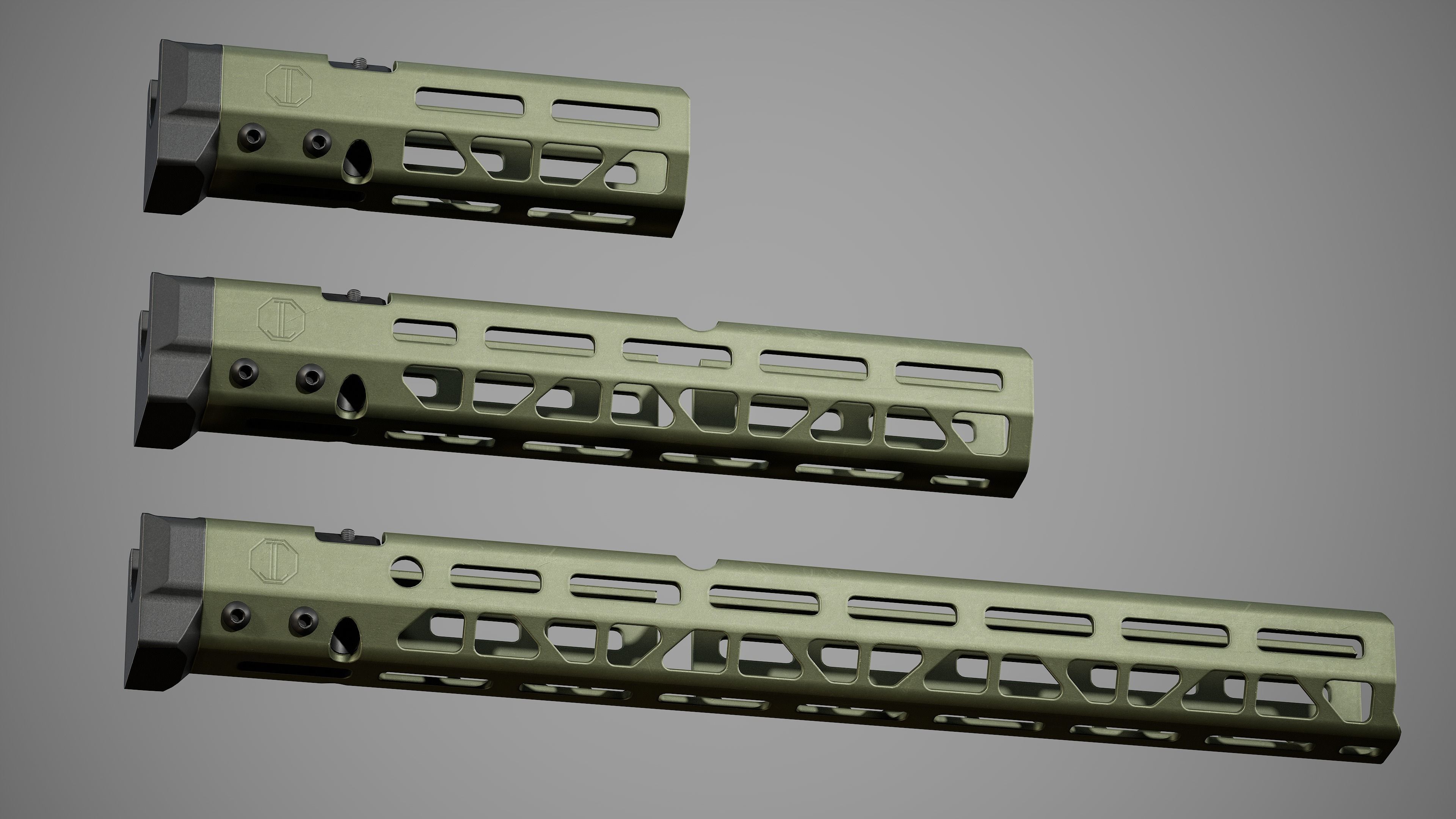 MMS Handguards - Replica Low-poly 3D model_5