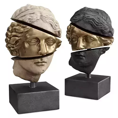 Appollo head sliced sculpture
