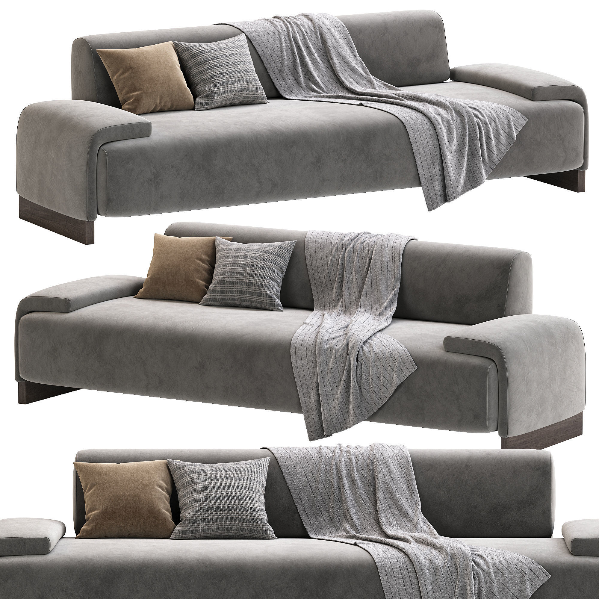 LOVELAND sofa set 3 By Moroso 3D model_2