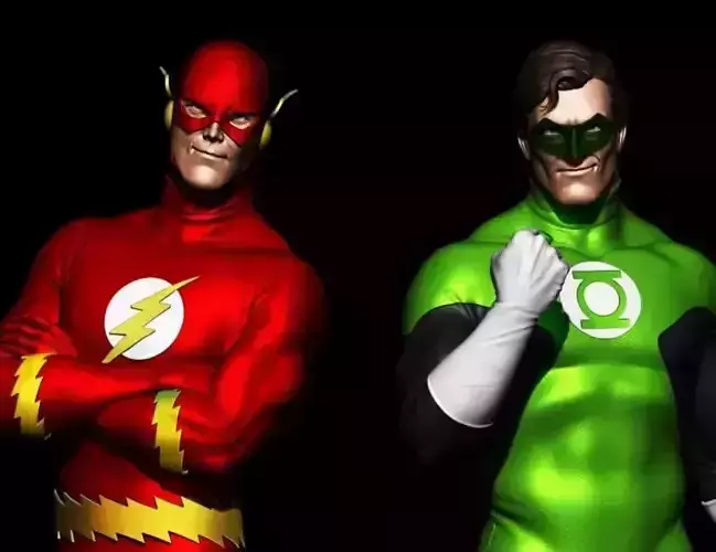 The Brave and the Bold - Flash and Green Lantern Alex Ross style 3D print model