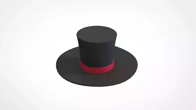 Prop95 Black Top Hat Low-poly 3D model