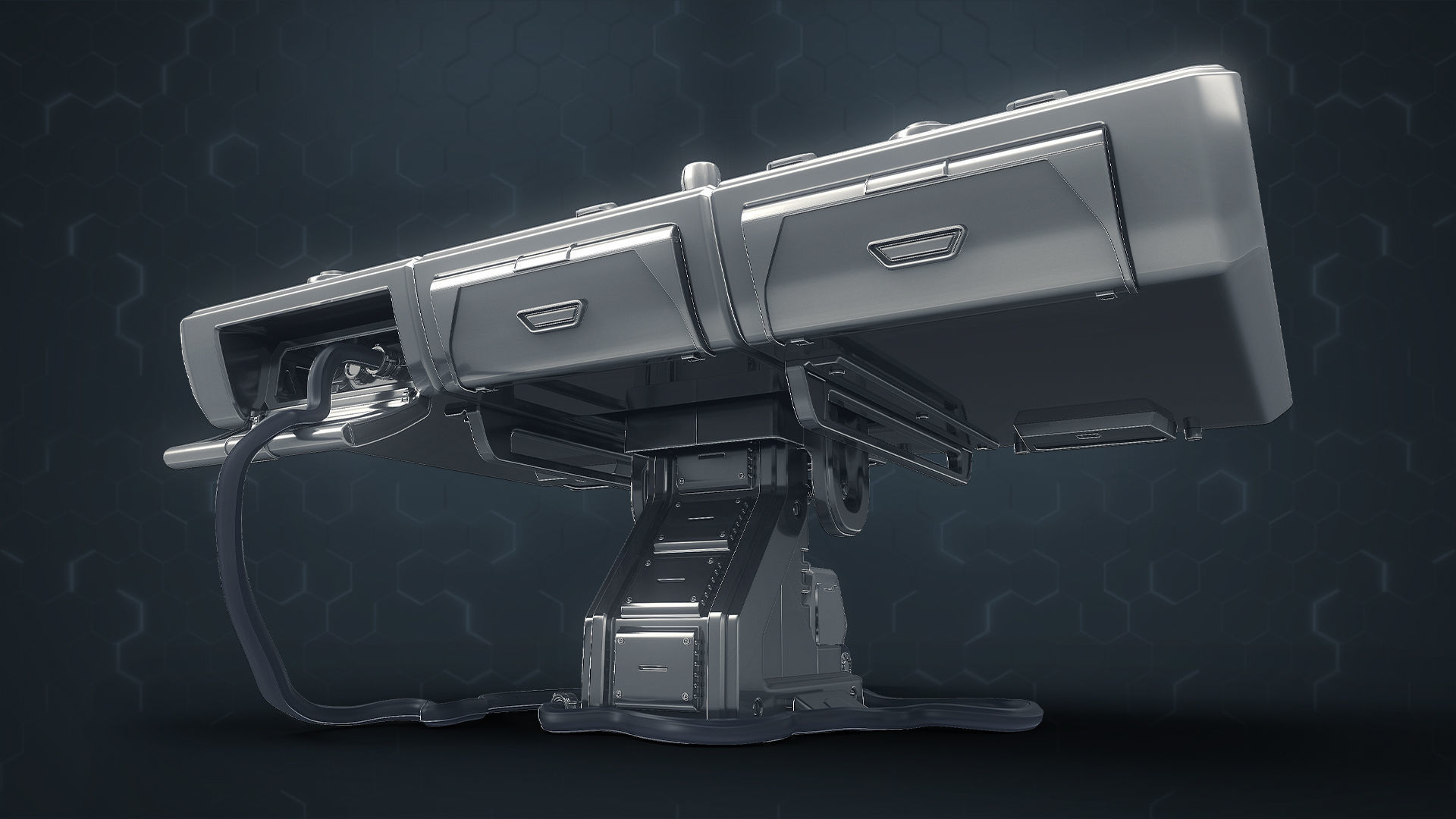 3D Central Computer Control Terminal with Portable Generator 3D model_11