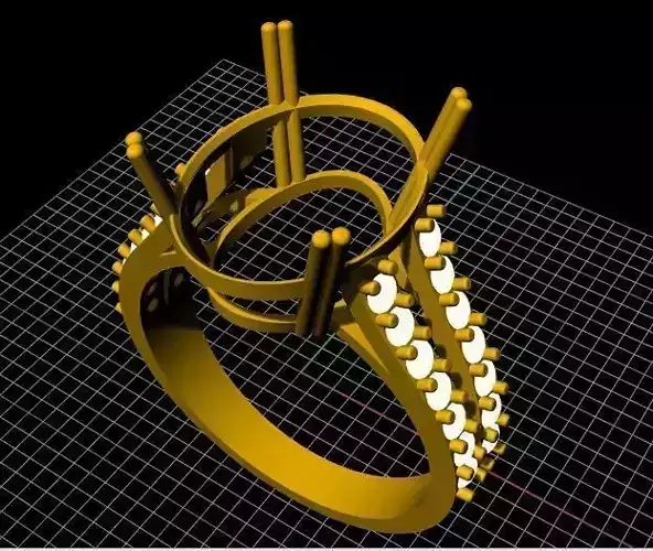 diamond ring 3dm and stl file