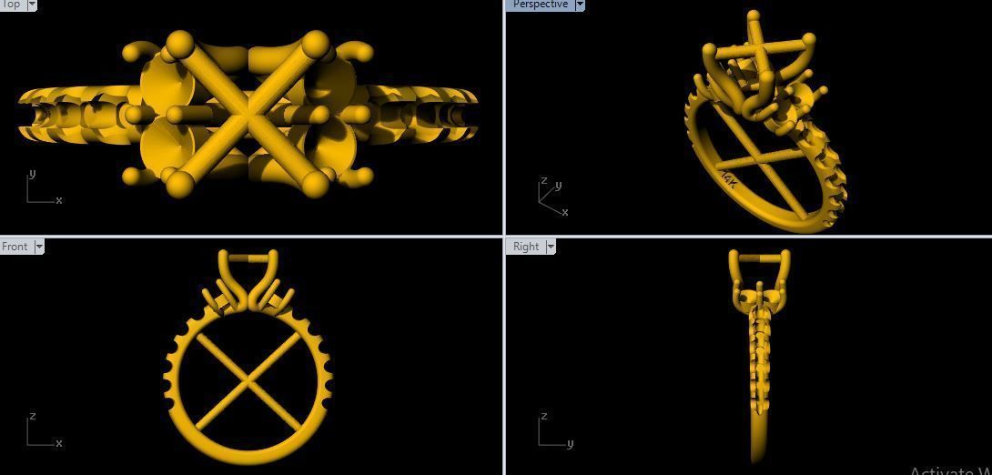 daimond ring 3dm and stl file 3D print model_2