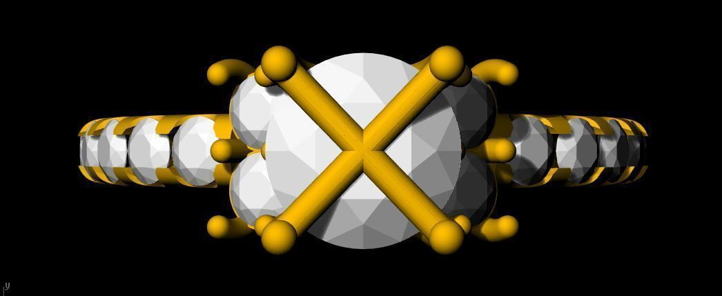 daimond ring 3dm and stl file 3D print model_3