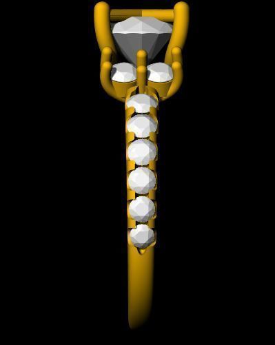 daimond ring 3dm and stl file 3D print model_7