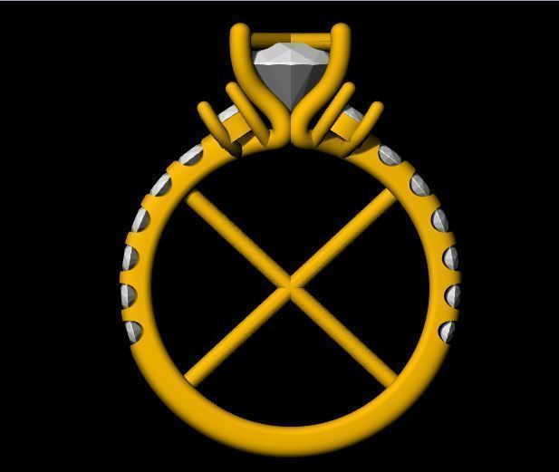 daimond ring 3dm and stl file 3D print model_6