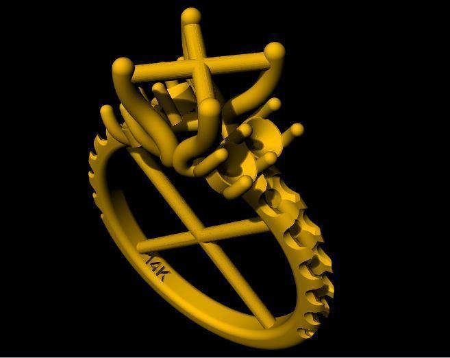 daimond ring 3dm and stl file 3D print model_5