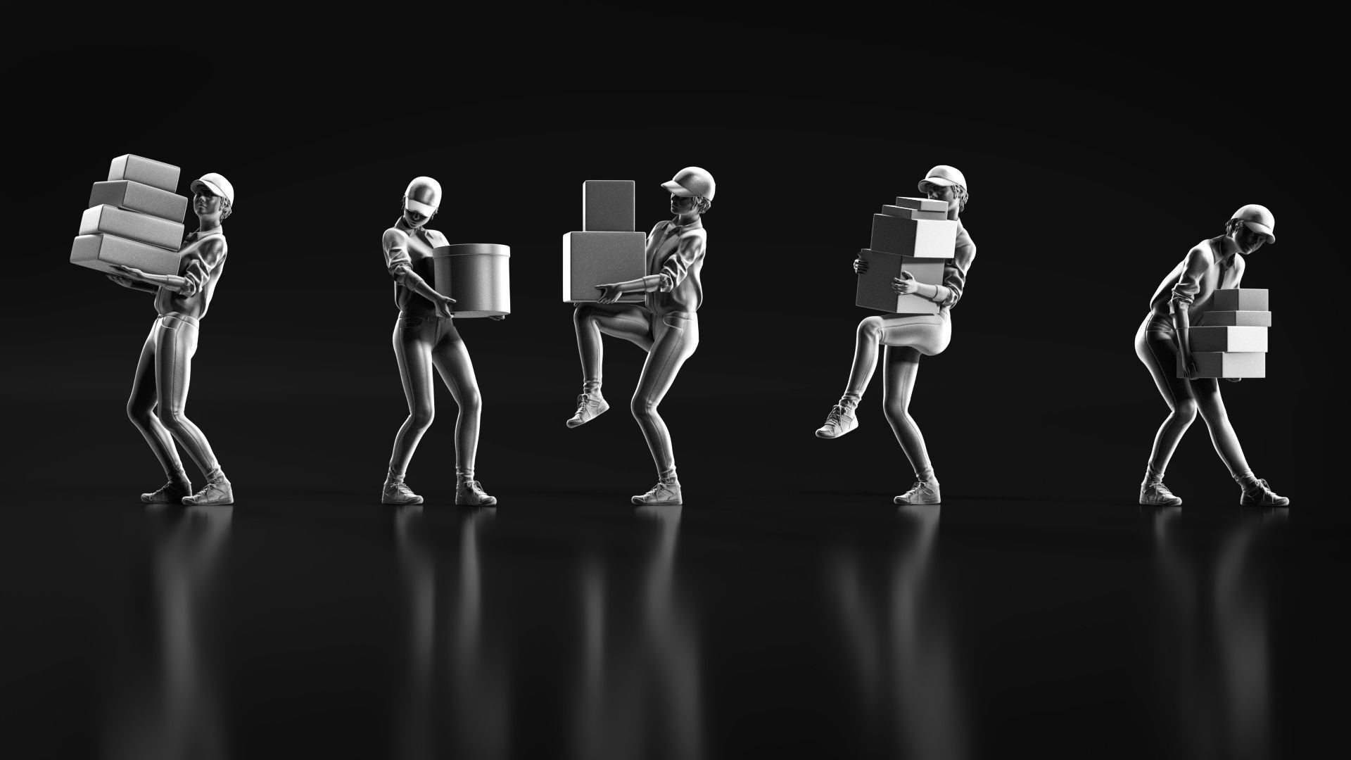 Delivery Girl 3D print model_8