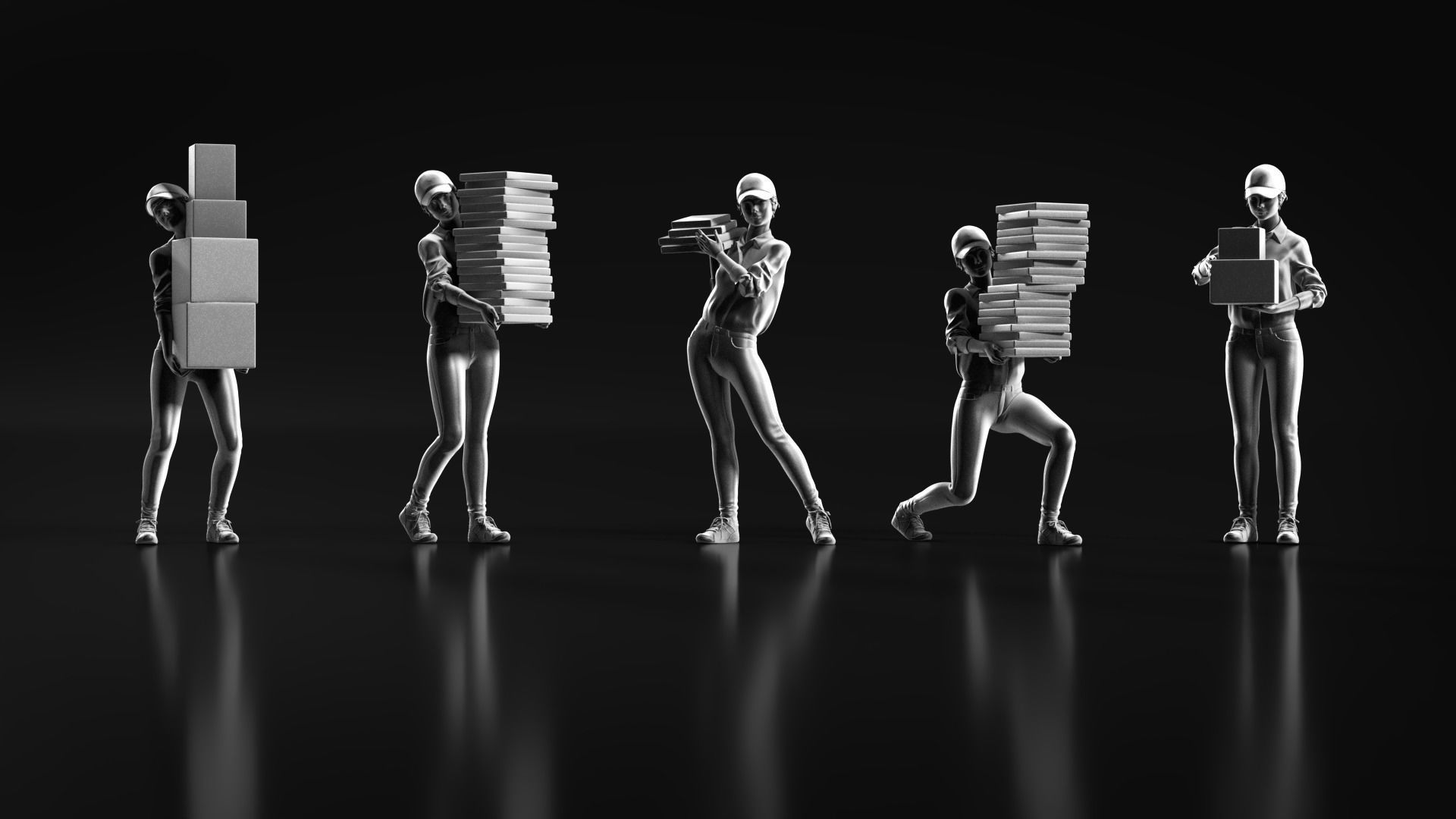 Delivery Girl 3D print model_2