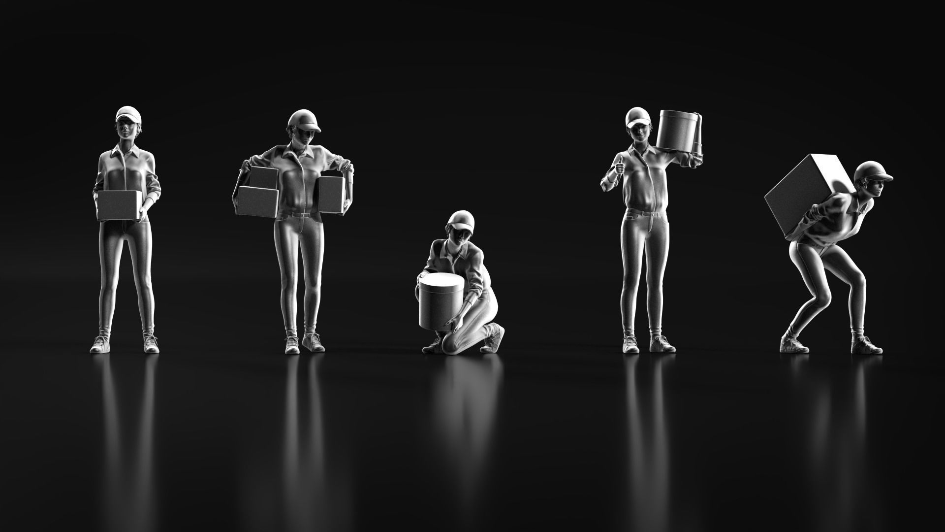 Delivery Girl 3D print model_6