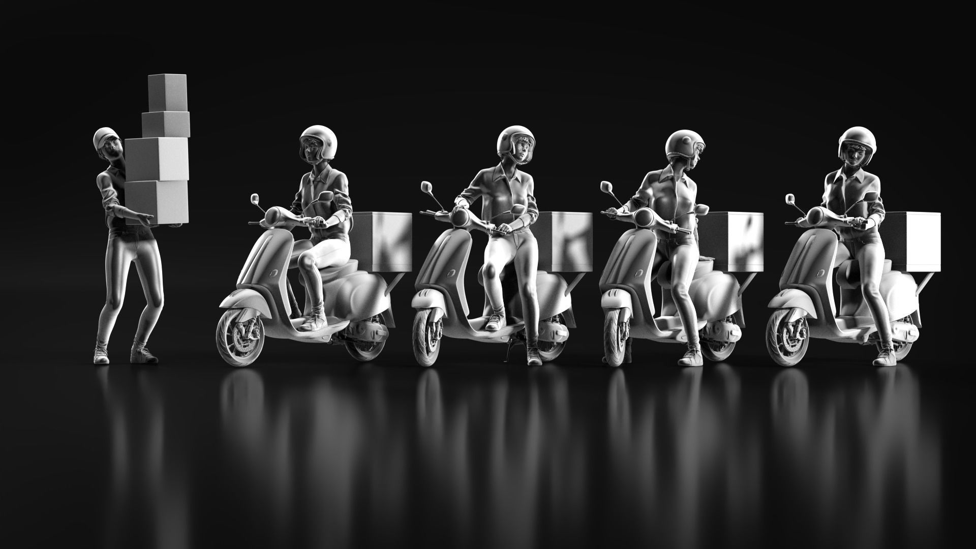 Delivery Girl 3D print model_9