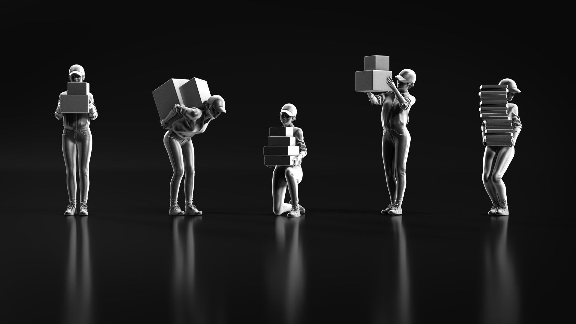 Delivery Girl 3D print model_3