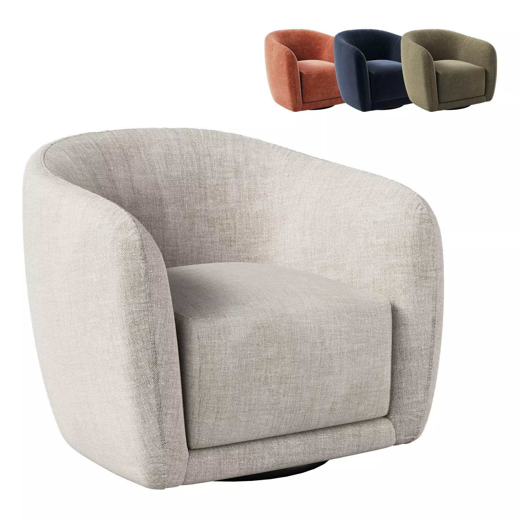 Addie Swivel Armchair 3D model_0