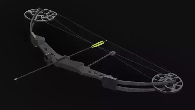 Compound Bow Low-poly 3D model