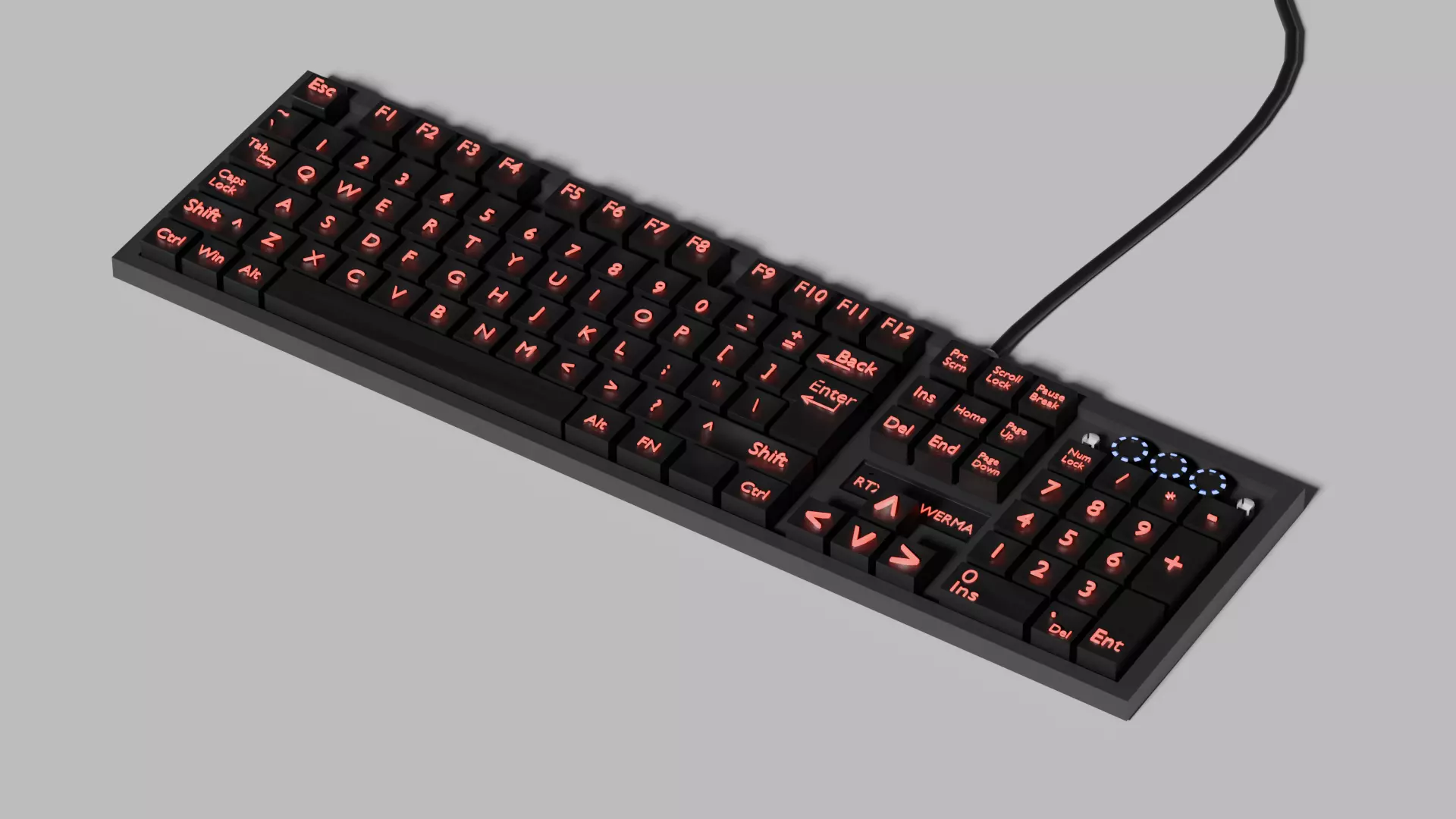 Gaming Keyboard 3d model Low-poly 3D model