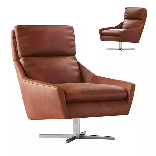 Austin Leather Swivel Armchair
