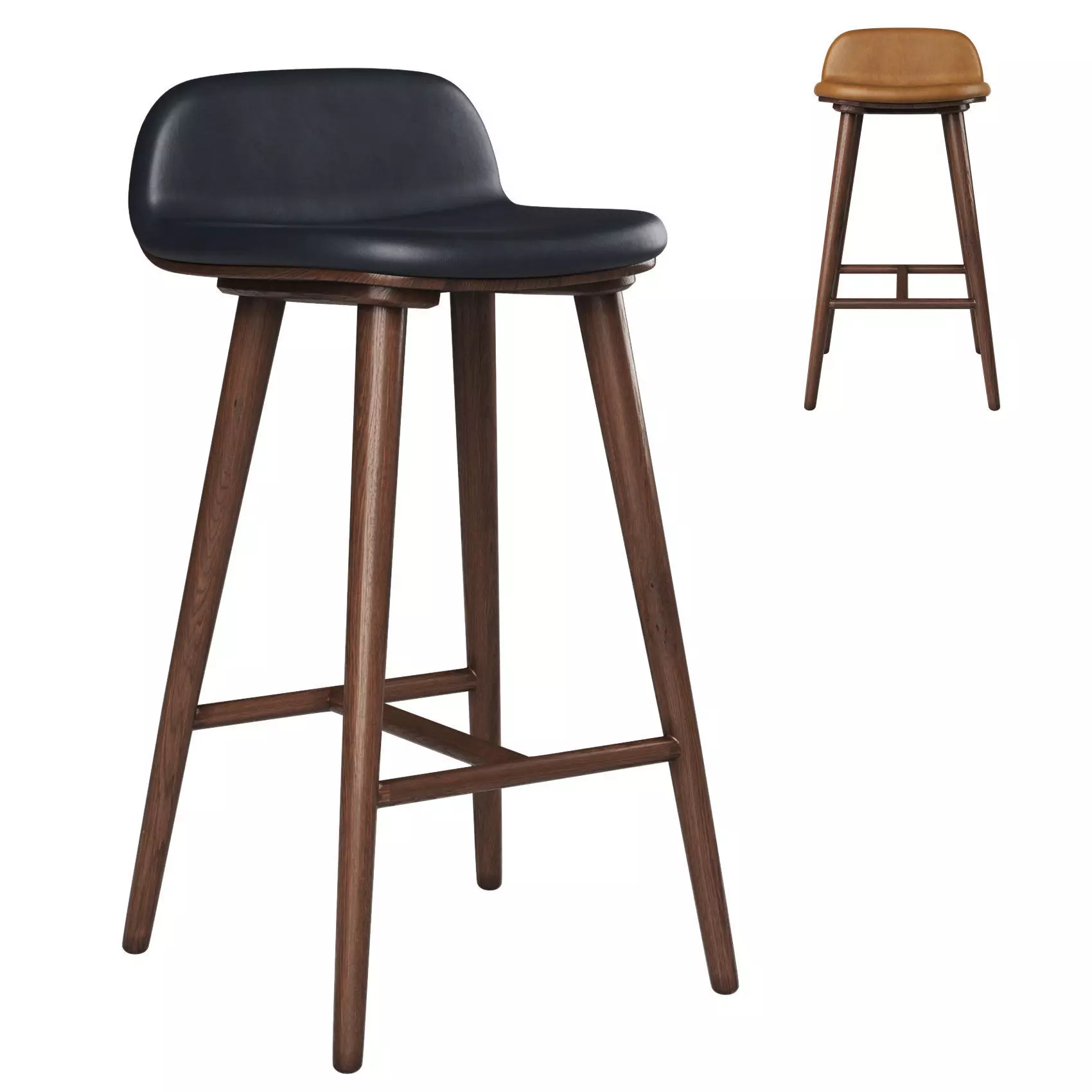 Boulder Leather Counter Stool 3D model