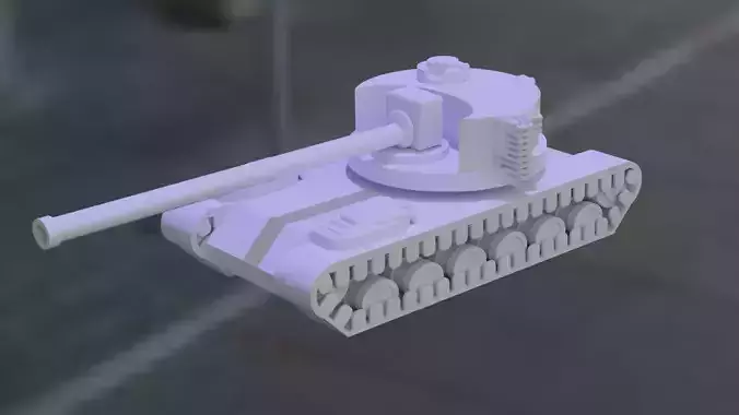 Tank Model for Games and 3D Printing with Animated Parts