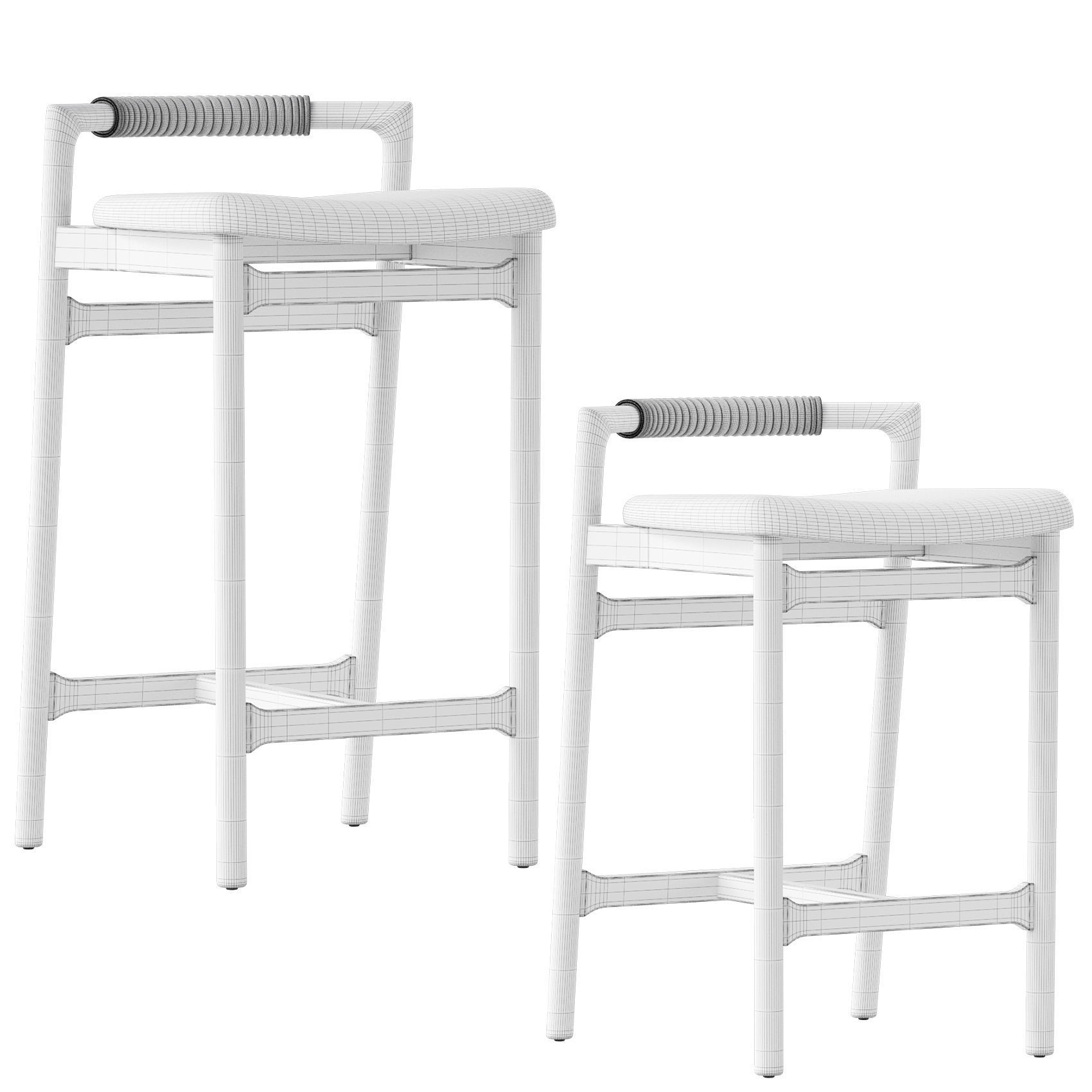 Caton Stool and Bar stool 3D model_5