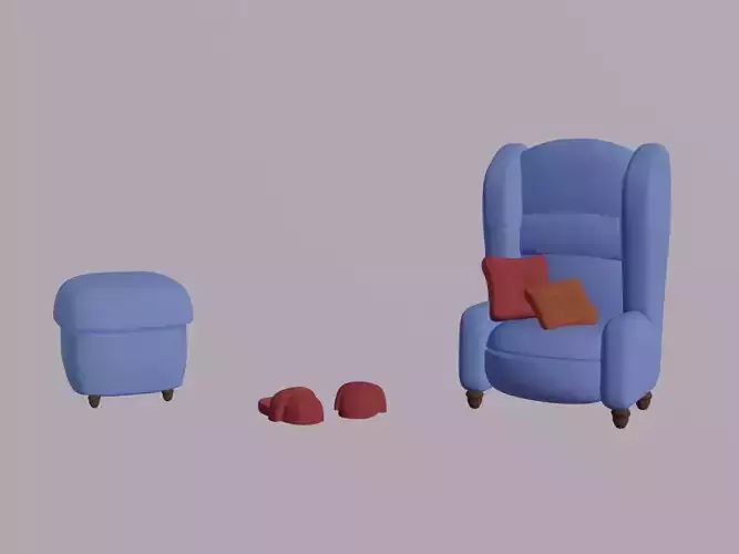 Soft chairs high-poly model